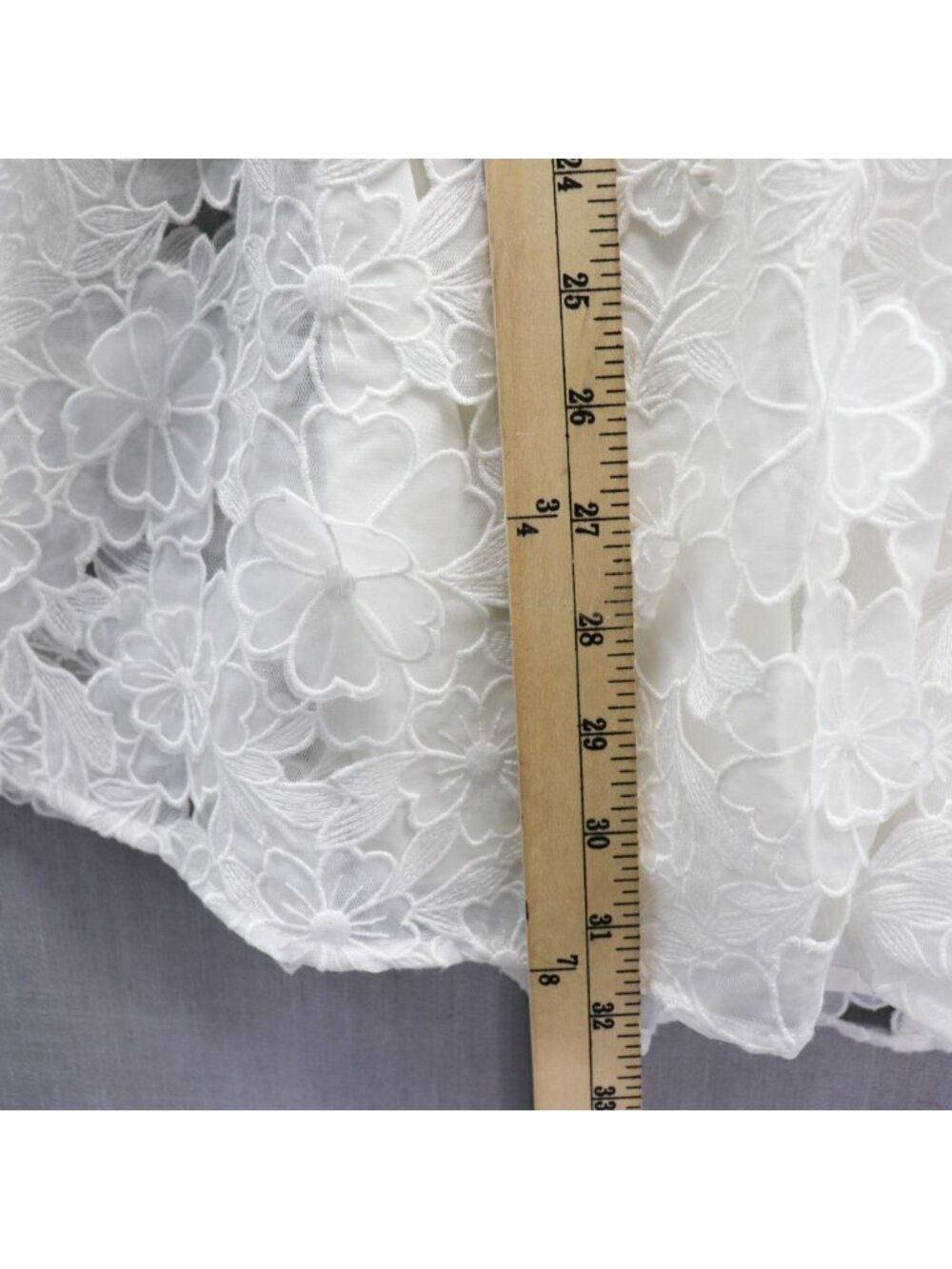 For Love & Lemons Leighton 3D White Lace Mini Dress Medium Bride Event Boho - Picture 14 of 16